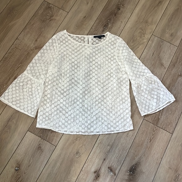 Size M Tommy Hilfiger Sheer Polka Dot Blouse - Picture 1 of 5